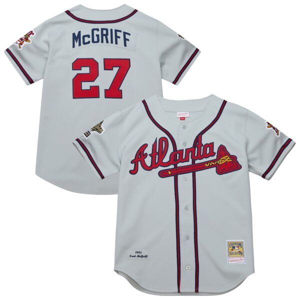 Tom Glavine Atlanta Braves Mitchell & Ness 1995 Throwback Authentic Jersey - Gray