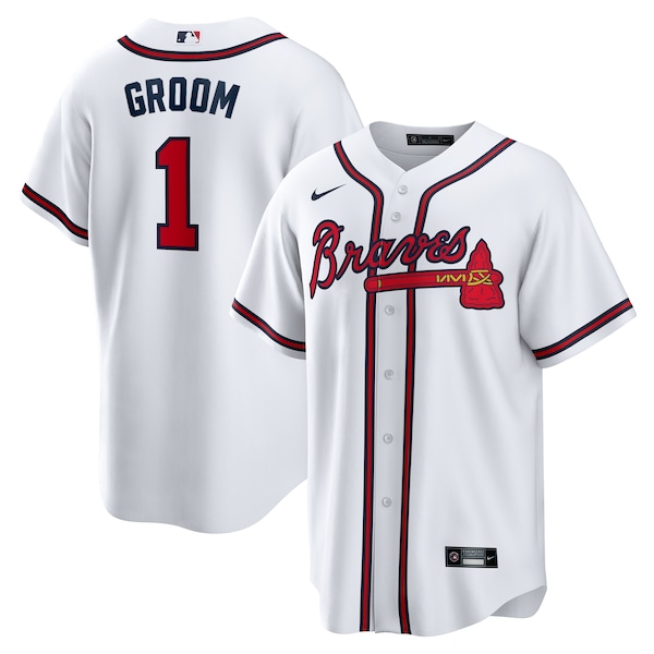Atlanta Braves Nike #1 Groom Home  Jersey - White