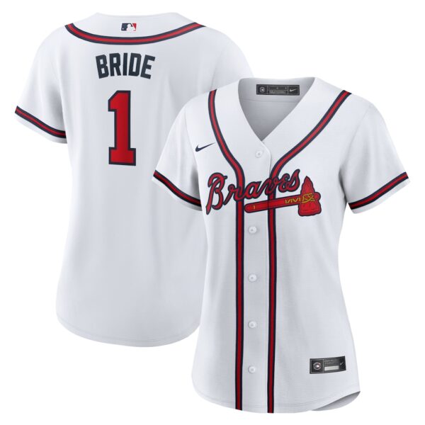 Atlanta Braves Nike Women's #1 Bride Home  Jersey - White
